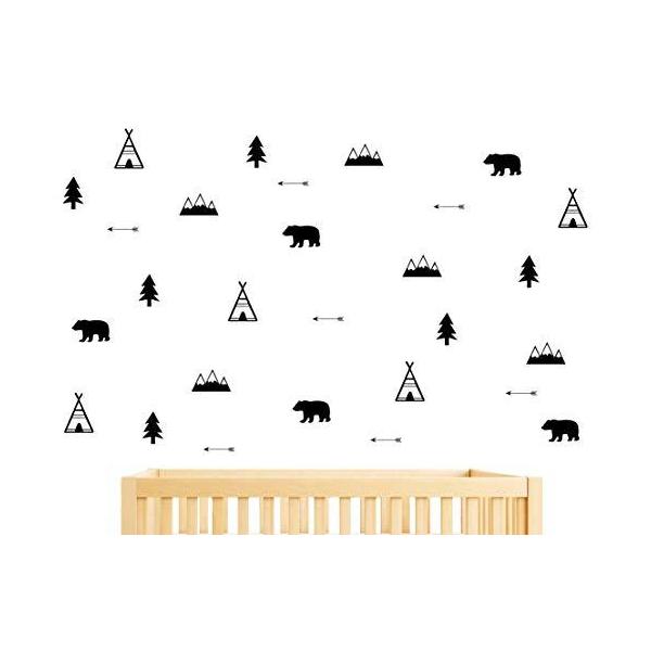 ウッドランド ウォールデカール 熊 矢 ティピーズ 木 山の装飾 マットビニール ウォールステッカー ベビー寝室 保育園 ウォールデカール Y05 ブ Ys Gip 通販 Yahoo ショッピング