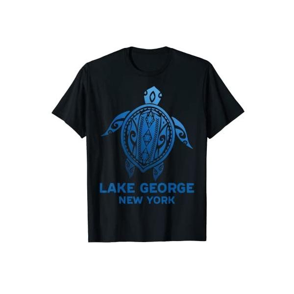 Lake George New York Tribal Tattoo Blue Sea Turtle Souvenirs TShirt