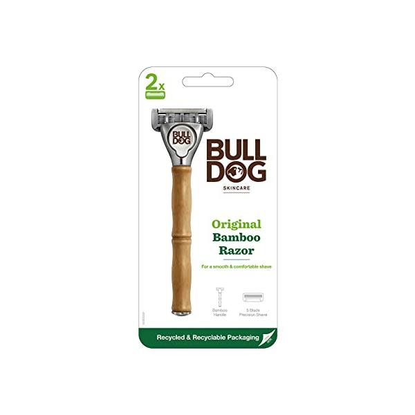 ブルドッグ Bulldog 5枚刃 オリジナル バンブーホルダー 替刃2コ付 髭剃り カミソリ メンズ