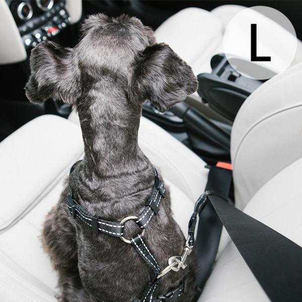犬 ドライブ 車 ハーネス シートベルト K&amp;H ケーアンドエイチ トラベルセーフティーハーネス ブラック Lサイズ