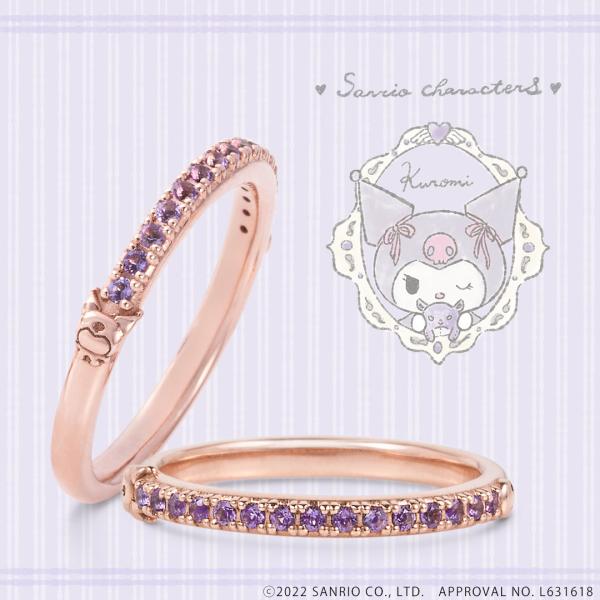 ハンドメイド 花のリング 黒とパールとクロミシルバーリング クロミ&マイメロディフラワーシリーズ-クロミパールフラワー