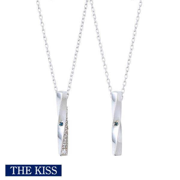 THE KISS ダイヤモンドネックレス 美品】ザキッス THE KISS しずくダイヤモンドシルバーネックレス