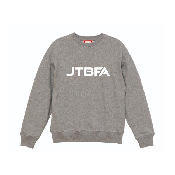 JTBFA クルーネックスウェット Mサイズ ・ミックスグレー/ホワイト