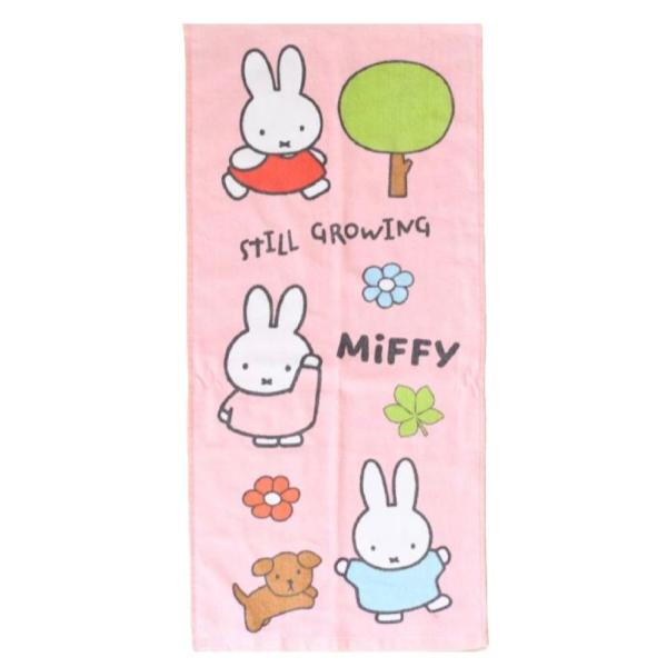 ミッフィー バスタオル ピンクサイズ：約60cm×120cm材質：綿100％掲載写真と実物では多少色合い等が異なって見える場合がございますので、予めご了承ください。※この商品は複数個ご注文の場合、圧縮梱包し発送いたします。日本郵便クリックポ...