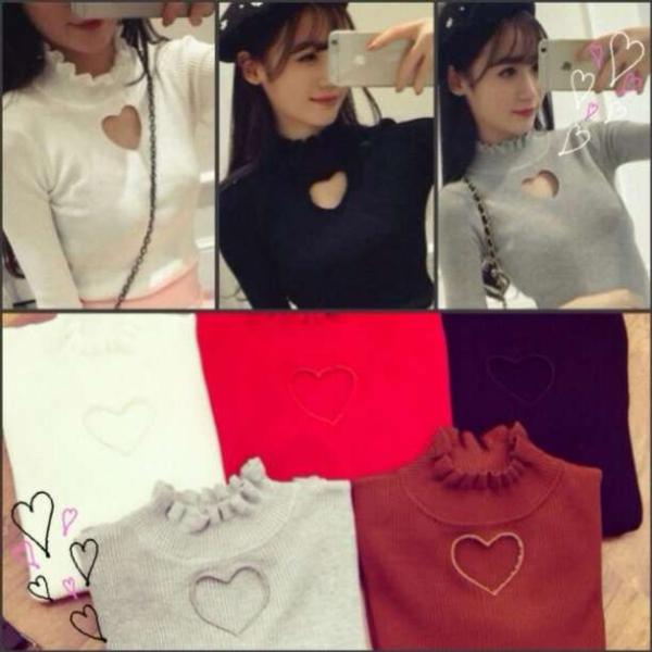 ハート くり 抜き 襟元 フリル ハートカット 薄手 ニット セーター トップス ブラウス 新品 女性 レディース Buyee Buyee Japanese Proxy Service Buy From Japan Bot Online