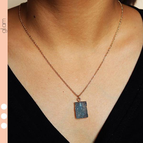 水晶風 アンティーク ネックレス ブルー ゴールド カジュアル 二次会 パーティ お洒落 個性的 プチプラ 人気 キレイめ 大人 N94 アクセサリー レディース通販glam 通販 Yahoo ショッピング