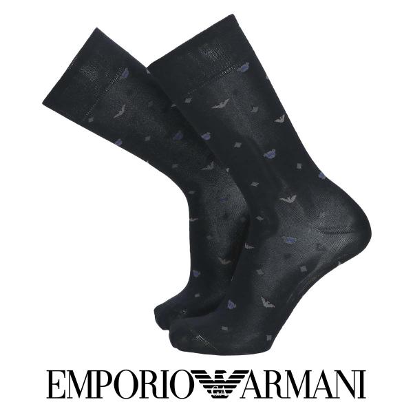 メンズ ビジネス 靴下 エンポリオ アルマーニ ベア&イーグル レジメンタルドット柄 クルー丈 ソックス 男性 EMPORIO ARMANI フォーマル 02312535