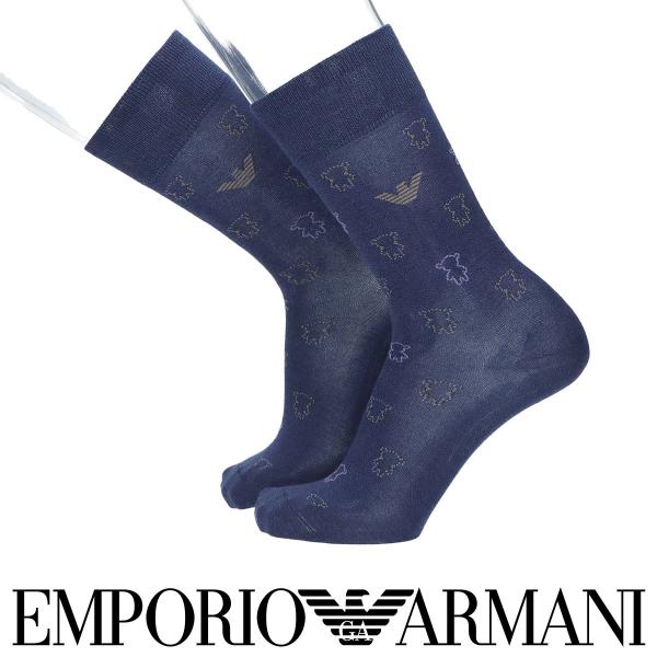 エンポリオ アルマーニ ビジネス ソックス メンズ イーグル＆復刻マンガベアシルエット クルー丈 靴下 EMPORIO ARMANI 02312580