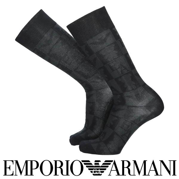 EMPORIO ARMANI エンポリオ アルマーニ日本製 カジュアル 綿混 ベア＆EAリンクス クルー丈 メンズ ソックス 靴下 男性 紳士 プレゼント 02342387