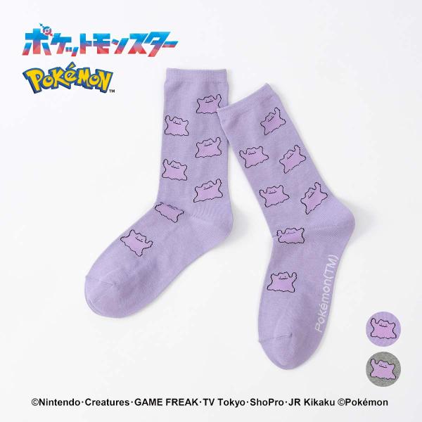 ポケモン ソックス レディース メタモン ALLOVER クルー丈 カジュアル 靴下 女性 03307026