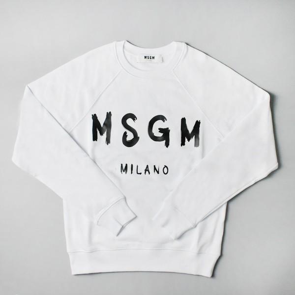 Msgm エムエスジーエム 2741 Mdm 長袖 ロゴ スウェット トレーナー 01 ホワイト レディース 定番 ペアルック Www Workplace No