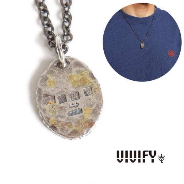 ビビファイ VIVIFY ネックレス シルバー Hallmarks Plate Necklace/Hammered finish w/gold