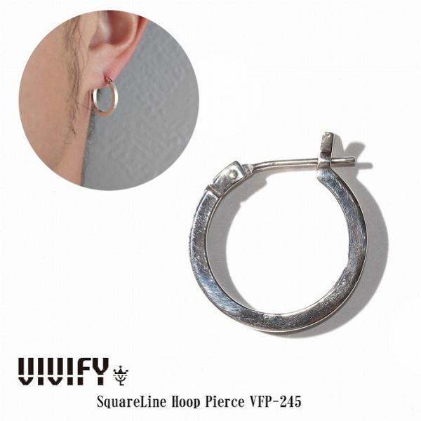 ビビファイ VIVIFY ピアス シルバー フープピアス SquareLine Hoop Pierce