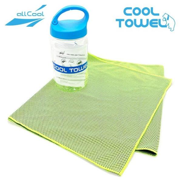 【ブランド】ALL COOL（オールクール）【品目】クールタオル【型番】AC-CT001 GREEN COOL TOWEL【カラー】グリーン【素材】ポリエステル【サイズ】ボトル：径75mm×高さ175mmタオル：約30cm×100cm【付属...