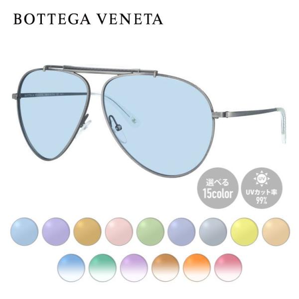 Bottega Veneta グレーサングラス ケース付き ブラック/グレーソフト リサイクルアセテート パントス
