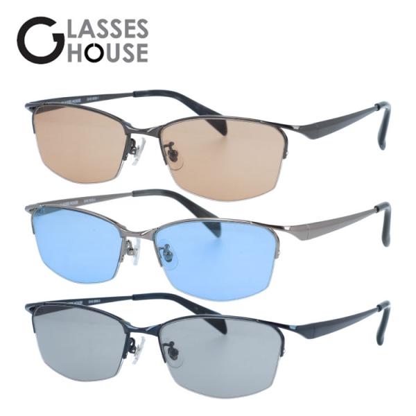 グラスハウス サングラス アジアンフィット 調整可能ノーズパッド GLASSES HOUSE GHS 9508 全3カラー 56 スクエア ユニセックス メンズ レディース 国内正規品 グラスハウス サングラス 度付き対応 アジアンフィット 調整可能ノーズ