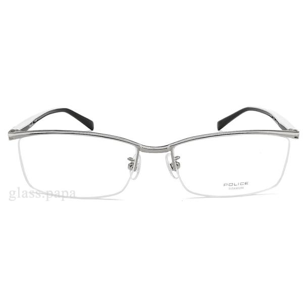 特価正規販売店 新しい ポリス 青色光カット Police メガネ Vpl175j 0579 Vpl175j 0579 眼鏡 ブランド 伊達メガネ 伊達メガネ 度付き 青色光カット パソコン用 メンズ レディース 男性用 女性用 シルバー メタル Police1750579 グラスパパ店