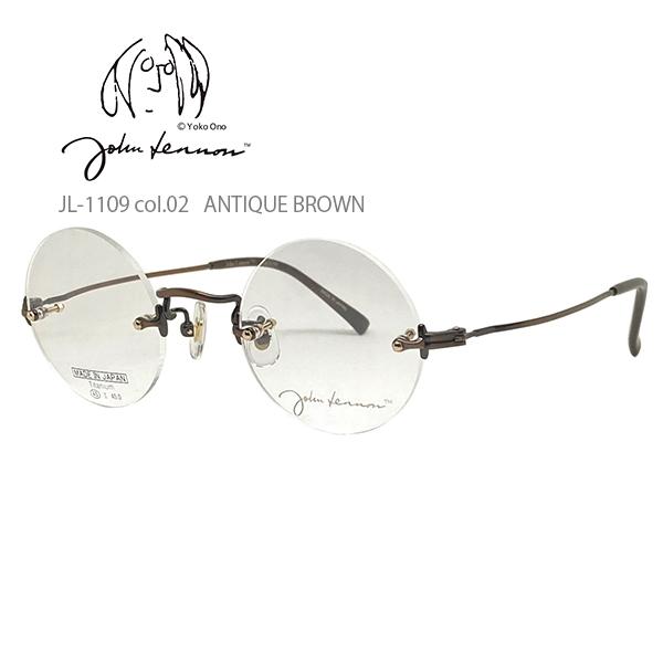 ジョンレノン 度付きメガネ JL-1109-02 ブラウン 非球面レンズ ジョンレノン 度付きメガネ JL-1109-02 ブラウン 非球面レンズ