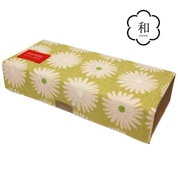 JHANDS 花柄 マーガレット スクエア メガネケース ボタニカル ライム 京都洛