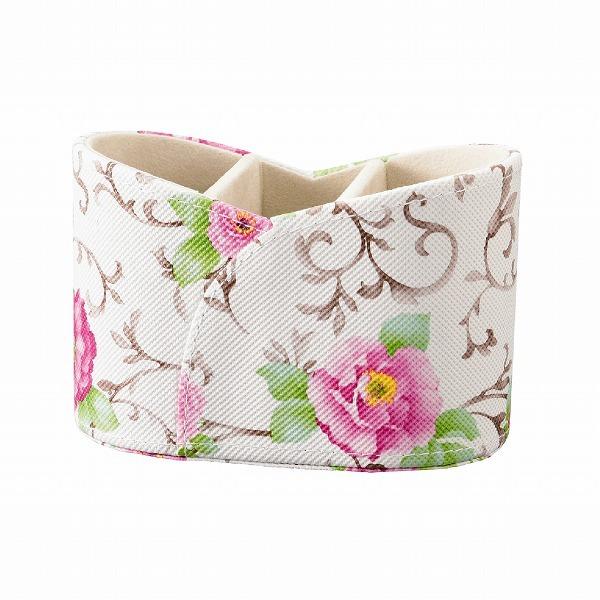 【在庫限り】残りわずかです！3本入の花柄が華やかなメガネスタンドです。プレゼントにも喜ばれそうです。※生地の取り方により柄が異なります。ご了承ください。★商品説明★[商品名] 3本入花柄メガネスタンド[カラー] ホワイト　　　　 (内貼り：...