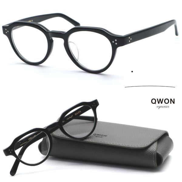 QWON】クヲン model:MOURLOT col.BK メガネ 度付又は度無レンズセット 