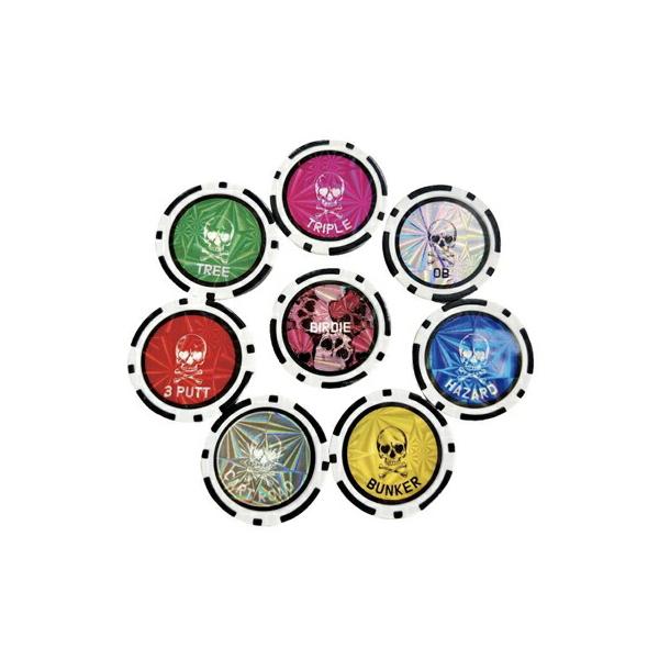 【メール便送料無料】GOLF SKIN　ゴルフスキン　カジノチップマーカー　ボールマーカー　コンペ景品　おしゃれ