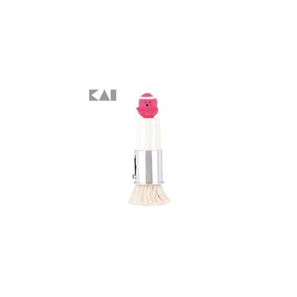 タコがかわいい。タコ焼き器に油を引く、必需品。【商品名】貝印　まいど本舗　油ひき　DS-1006【本体サイズ】長さ110×30×30mm【重量】22g【材質】■柄部…ABS樹脂(耐熱温度70度)■かざり…塩化ビニル樹脂(耐熱温度70度)■金...