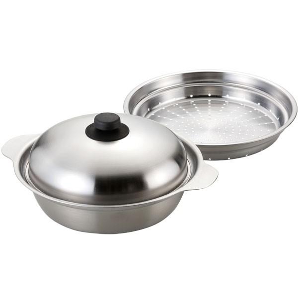 和平フレイズ 匠弥 IH対応ステンレス卓上鍋26cm（蒸し台付） TY-030
