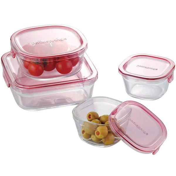 iwaki イワキ パック&レンジ 角型4点セット ピンク PSC-PRN4P1