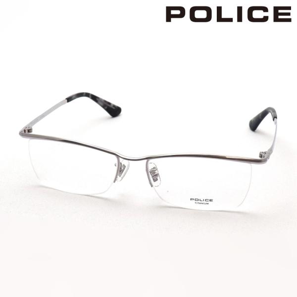 ポリス メガネ 復刻別注モデル POLICE VPLG48J 0S11 TITANIUM チタニウム ハーフリム