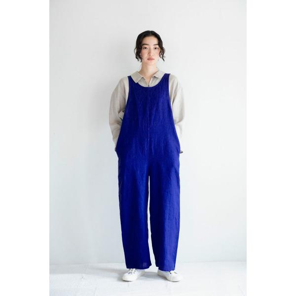 fog linen work（フォグリネンワーク） ニーナ サロペット ブルー