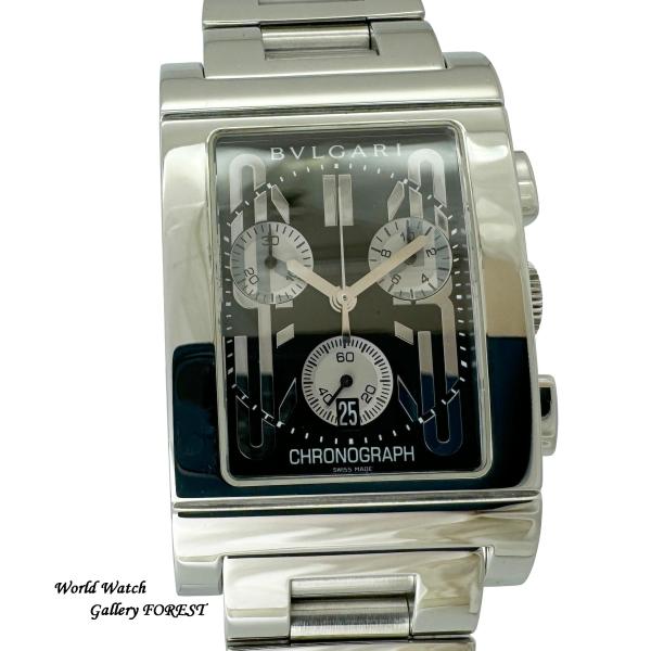 ブルガリ レッタンゴロ クロノグラフ RTC49S ステンレススチール BVLGARI/ブルガリ】 レッタンゴロ RTC49S クロノ 腕時計