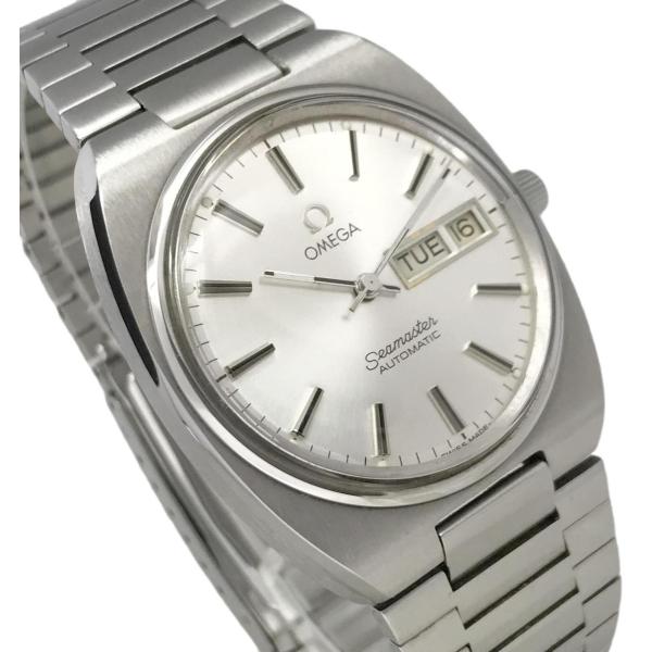 ヴィンテージ OMEEGA オメガ シーマスター SS×レザー メンズ腕時計 オメガ/シーマスターデイト/ツートンシルバーダイヤル/SS/自動巻き