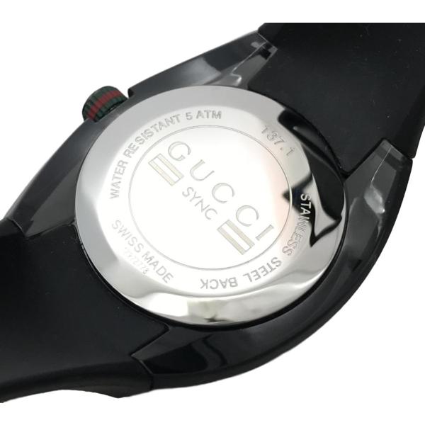 グッチ　腕時計 137.1 sync シェリーライン　メンズ　ラバーベルト　GG GUCCI グッチ シンク 137 1 メンズ腕時計 クオーツ 中古 SYNC シェリー