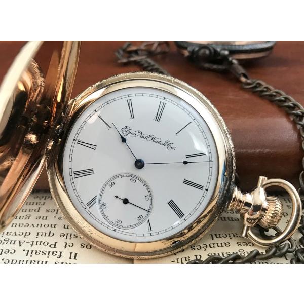 ELGIN（エルジン） OH済 アンティーク ハンターケース 懐中時計