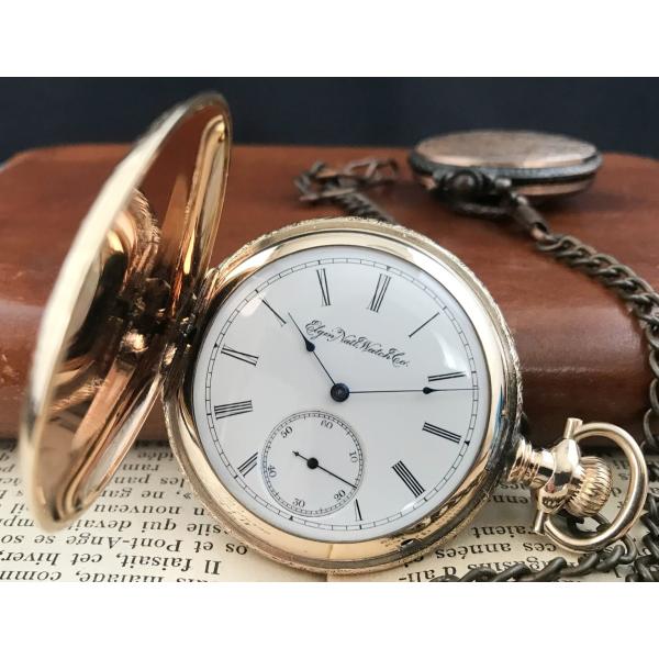 ELGIN（エルジン） OH済 アンティーク ハンターケース 懐中時計