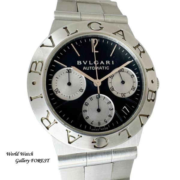良品【BVLGARI】ブルガリ ディアゴノ CH35S クロノグラフ 自動巻き メンズ【中古】 BVLGARI（ブルガリ） ディアゴノ スポーツ 中古 メンズ腕時計 CH35S