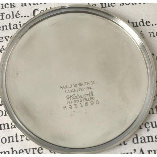 OH済 ハミルトン HAMILTON アンティーク 懐中時計 オープンケース 手