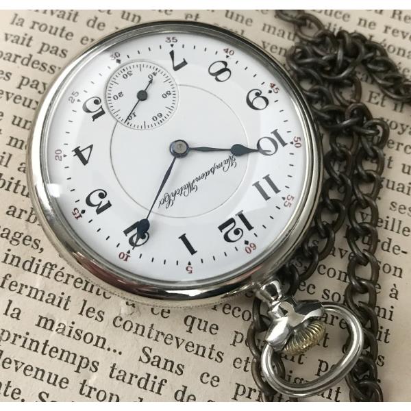 値下げ　明治時代のアンティーク懐中時計　ハンプデン 手巻き Hampden(ハンプデン) 懐中時計 オープンケース】 アンティーク 手巻き