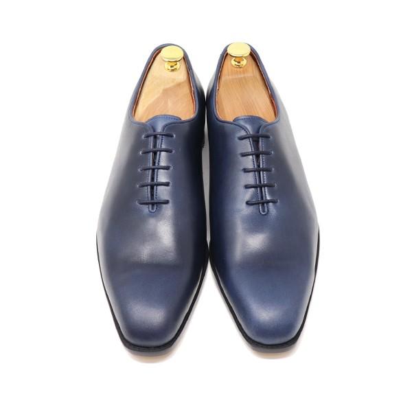 GLENFORD 本革 スクエアトゥ ホールカット ビジネスシューズ レース