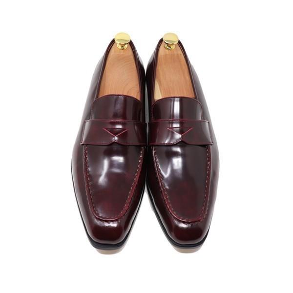 GLENFORD 本革 スクエアトゥ ローファー メンズ スリッポン GLENFORD 本革 スクエアトゥ ローファー メンズ スリッポン