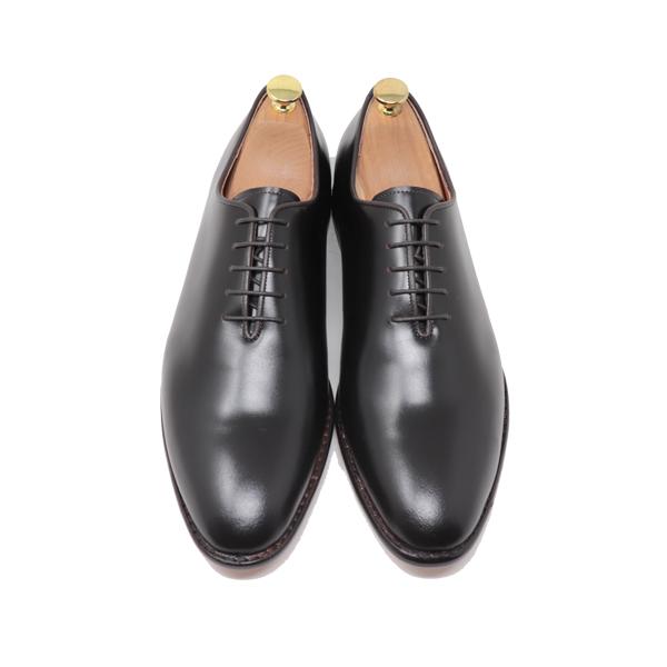 GLENFORD ハンドメイド 本革 革底 ホールカット ダークブラウン レザー