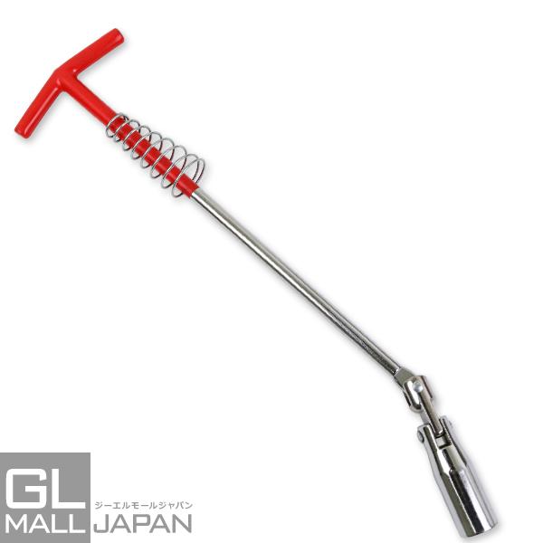 クリックポスト便に発送致します。T字のハンドルが付いたプラグソケットレンチです。ユニバーサル式で狭くて回しにくい場所でも柔軟に作業が可能です。プラグの上部を樹脂クリップで保持する事で外したプラグが落下しにくいようになっています。ソケットサイ...