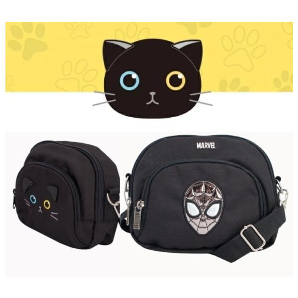 ショルダーバッグ クロスバッグ おしゃれ ビニール 入園グッズ ショルダー 子供 キッズ 女の子 ガールズ かわいい 猫バッグ ブラック