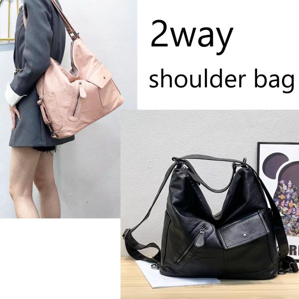 【R2403】洗い合皮2wayショルダーバッグ【idadi】洗えるかばん  斜めがけ 肩掛け 通勤 通学 仕事 ビジネス 旅行 ママバッグ マザーズバッグ レディース