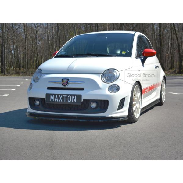 希少 アバルト リアル カーボン フロントリップ スプリッター カバー 赤 残1 希少 アバルト リアル カーボン フロントリップ スプリッター