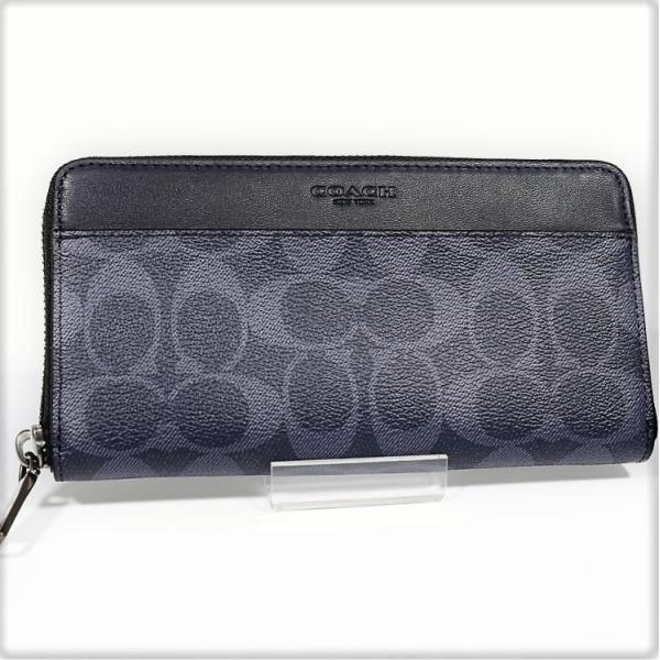 コーチ COACH メンズ 長財布 ウォレット F58112 紺 ネイビー