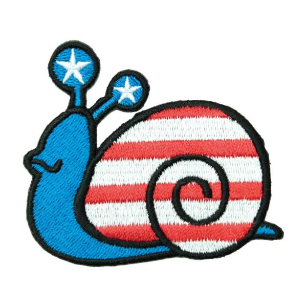 ワッペン アイロン かたつむり マイマイ デンデンムシ 昆虫 虫 アップリケ わっぺん wappen アイロンで簡単貼り付け