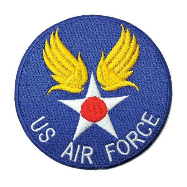 ワッペン アイロン US AIR FORCE ミリタリー 軍物 紋章 ブルー アップリケ わっぺん アイロンで簡単貼り付け