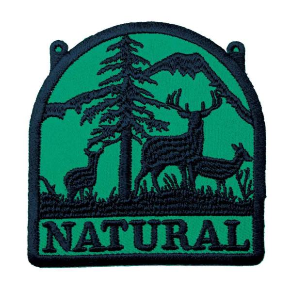 ワッペン アイロン Nature 自然 鹿 メッセージ 環境保護 デザイン アップリケ わっぺん アイロンで簡単貼り付け 通販 